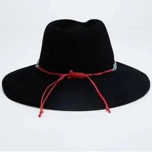 Nikki Beach x Free People Rio Black Bead Trimmed Rancher Western O/S Wool Hat Paloma Raffia Straw Cowboy Hat | Black | Ochre Lane – OchreLane main image 4